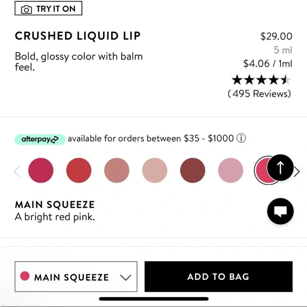 Bobbi Brown Crushed Liquid Lip gloss Main Squeeze New No Box